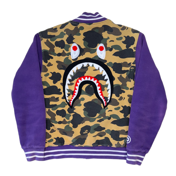 [L] Bape Purple 1st Camo Varsity Jacket