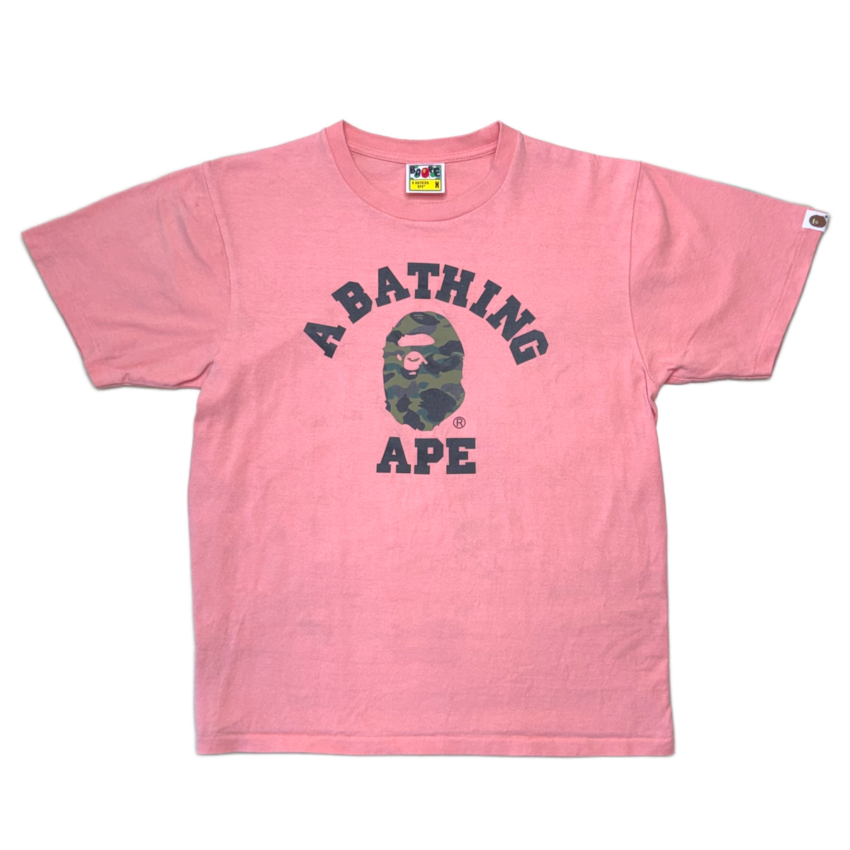 [M] Bape Pink 1st Camo College Tee