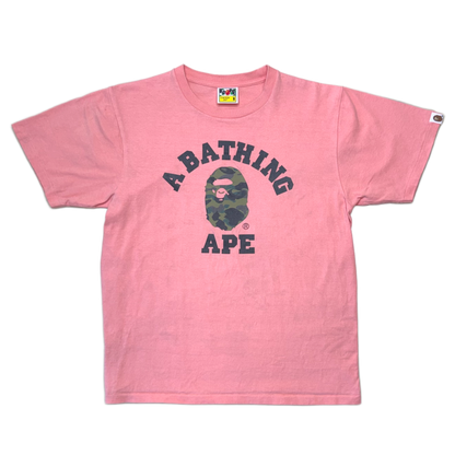 [M] Bape Pink 1st Camo College Tee