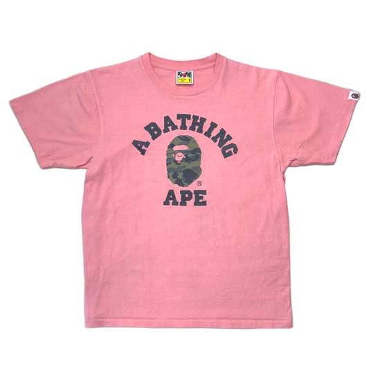 [M] Bape Pink 1st Camo College Tee