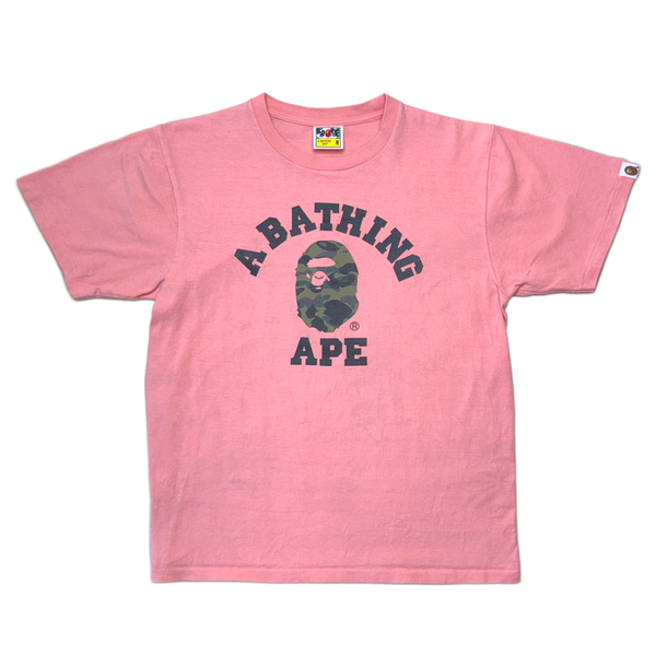 [M] Bape Pink 1st Camo College Tee