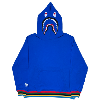 [2XL] Bape Blue Pullover Shark Hoodie