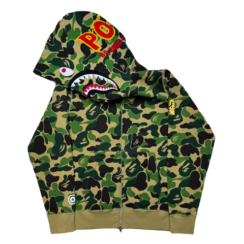 [M] Bape Green ABC Camo Full-Zip Shark Hoodie