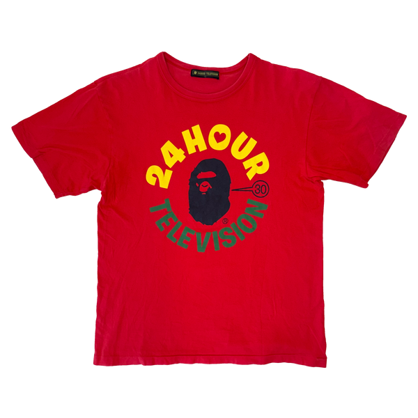 [L] Bape Red 24 Hour Television Tee