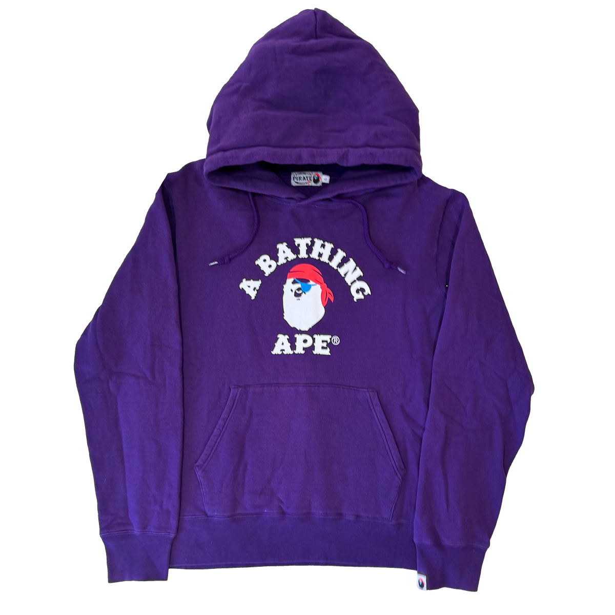 [L] Bape Purple College Logo Hoodie