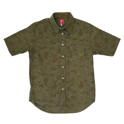 [L] OG Bape Subtle Olive Camo Button Up