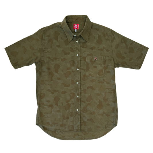 [L] OG Bape Subtle Olive Camo Button Up