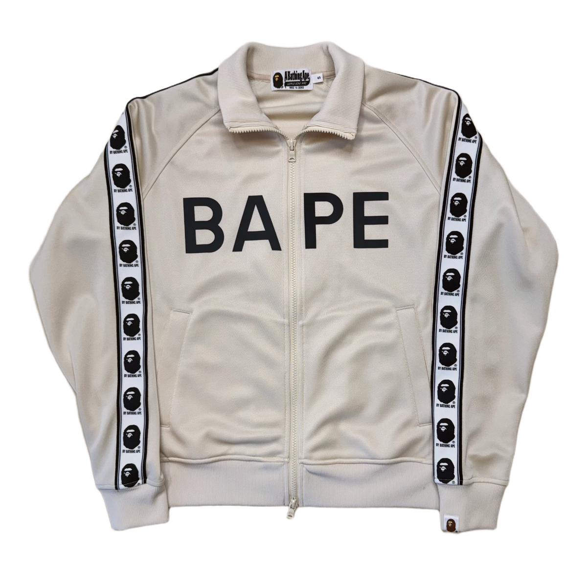 [S] Bape Cream Spell Out Zip-Up