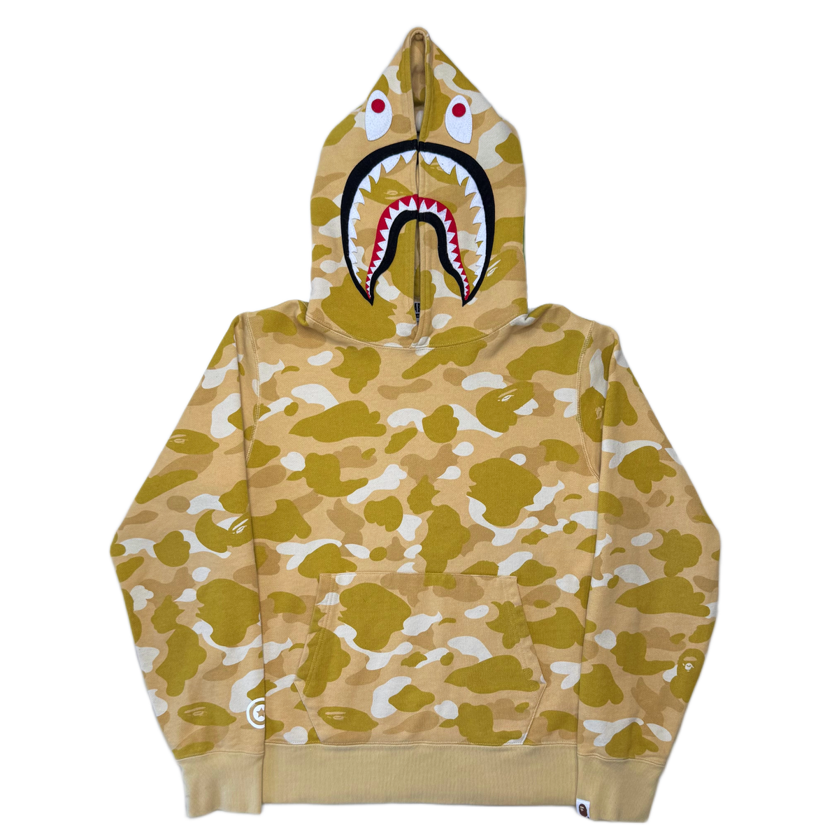 [M] Bape Full Gold Camo Shark Hoodie