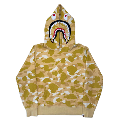 [M] Bape Full Gold Camo Shark Hoodie