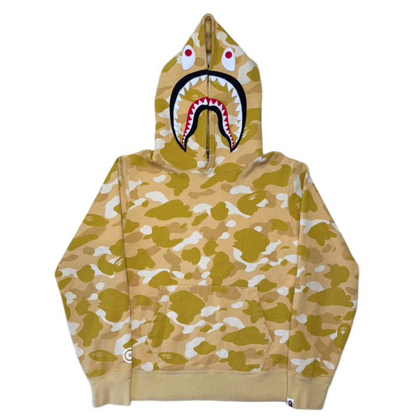 [M] Bape Full Gold Camo Shark Hoodie