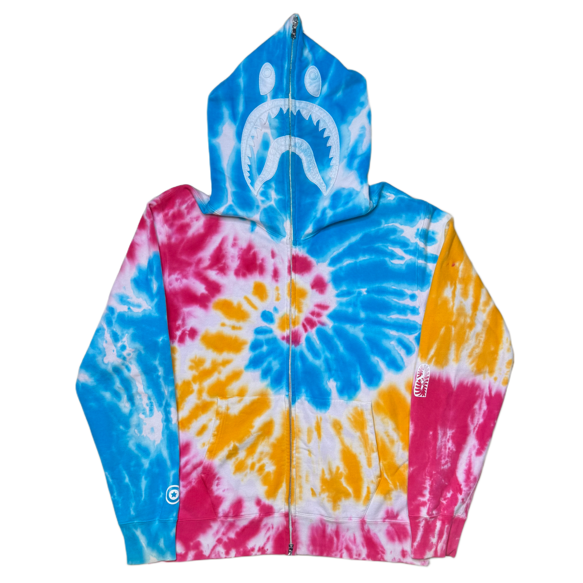 [XL] Bape Tie-Dye Full-Zip Shark Hoodie