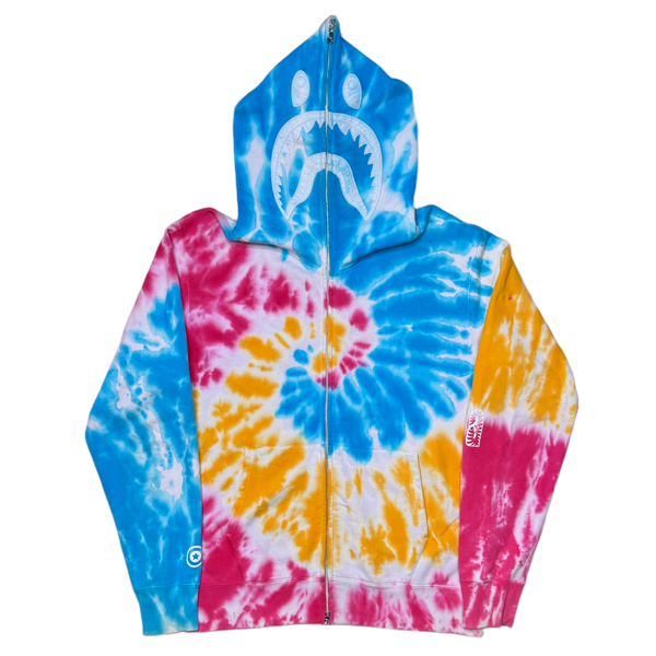 [XL] Bape Tie-Dye Full-Zip Shark Hoodie