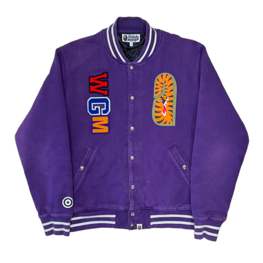 [L] Bape Purple 1st Camo Varsity Jacket