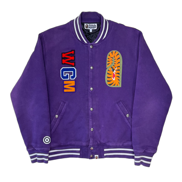 [L] Bape Purple 1st Camo Varsity Jacket