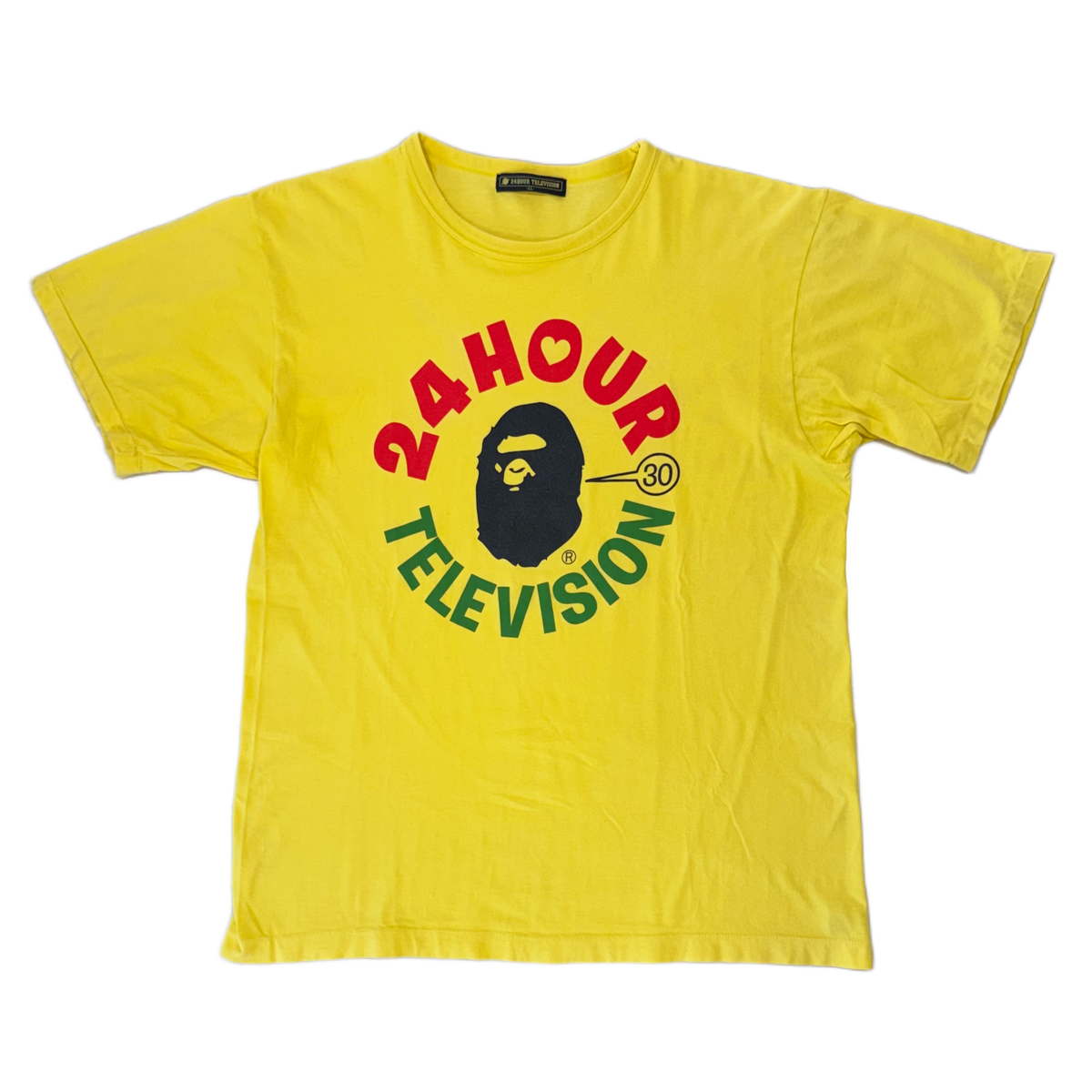 [XL] Bape Yellow 24 Hour Television Tee