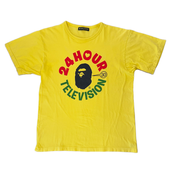 [XL] Bape Yellow 24 Hour Television Tee