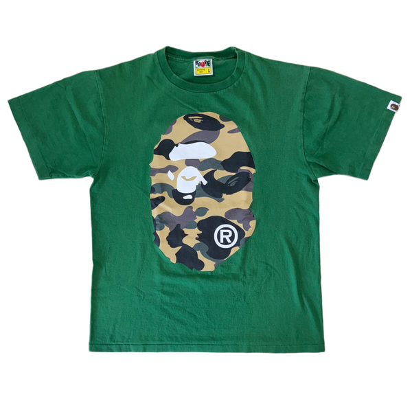 [L] Bape 1st Camo Green Ape Tee